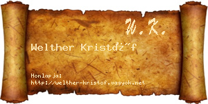 Welther Kristóf névjegykártya